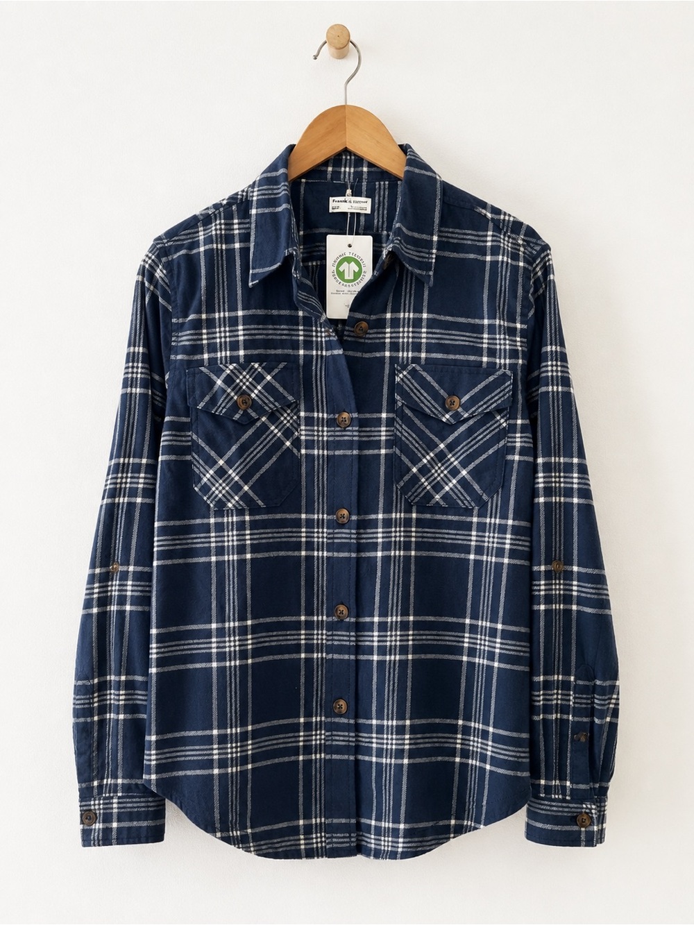 OAK + FORT Blue Plaid Button-Down Shirt - Picture 2 of 2